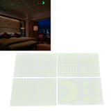 4Pcs Moon Star Wall Stickers Good Stickiness Warm Ambience Glowing Night Sky Sticker for Children's Room Dining Room - Extra Image