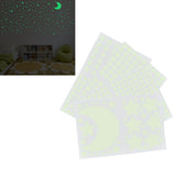 4Pcs Moon Star Wall Stickers Good Stickiness Warm Ambience Glowing Night Sky Sticker for Children's Room Dining Room - Extra Image
