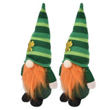 2pcs Gnomes Plush Representing Good Luck Expressing ST Patricks Day Feeling Irish Green Gnome Ornament for DecorationMale Style - Side View