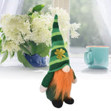 2pcs Gnomes Plush Representing Good Luck Expressing ST Patricks Day Feeling Irish Green Gnome Ornament for DecorationMale Style - Extra Image
