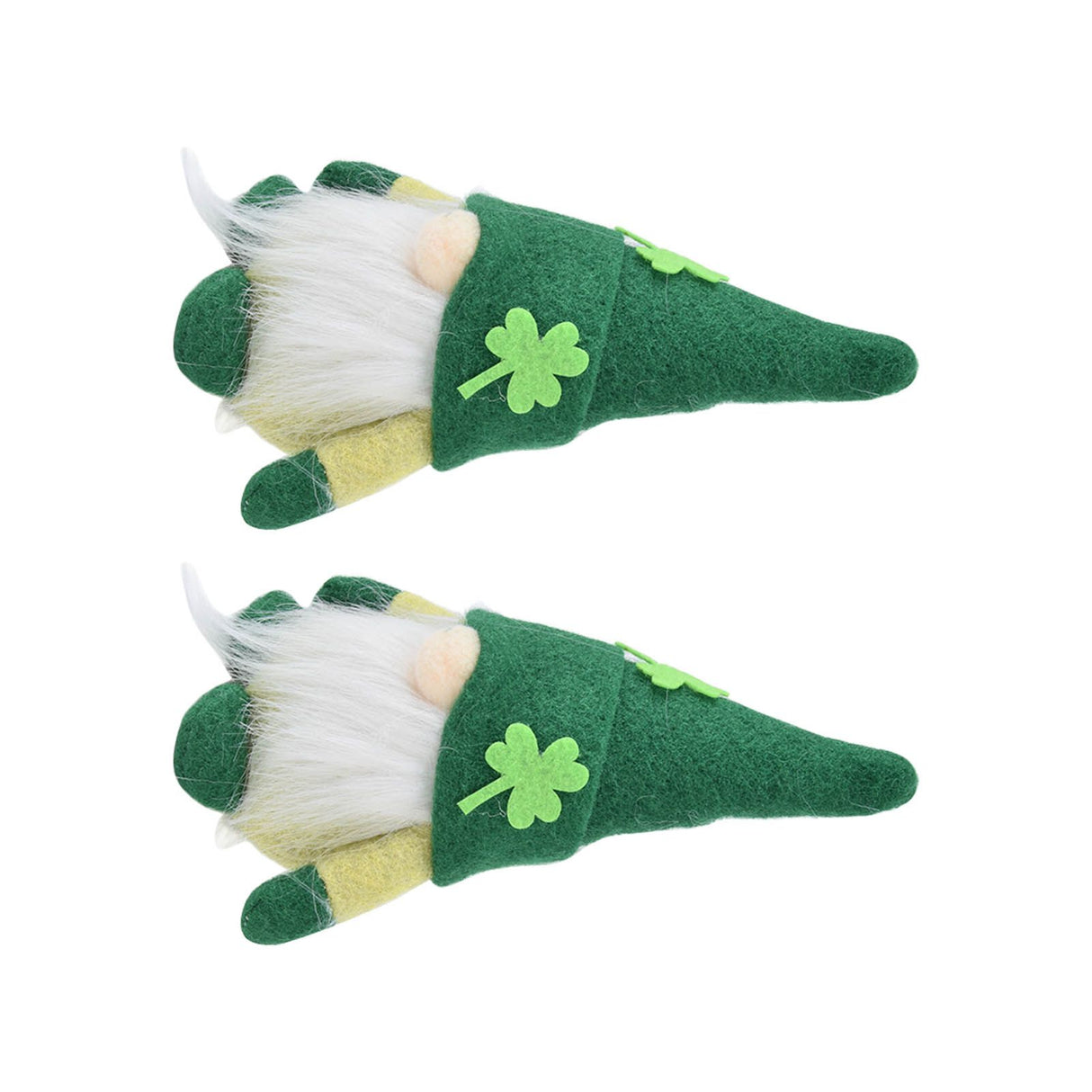 2pcs Gnomes Doll Handmade Cute Faceless Green Hat St. Patrick's Day Ornament Plush Dwarf Doll for Sofa Dining Table(Men's Style )