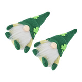 2pcs Gnomes Doll Handmade Cute Faceless Green Hat St. Patrick's Day Ornament Plush Dwarf Doll for Sofa Dining Table(Men's Style )