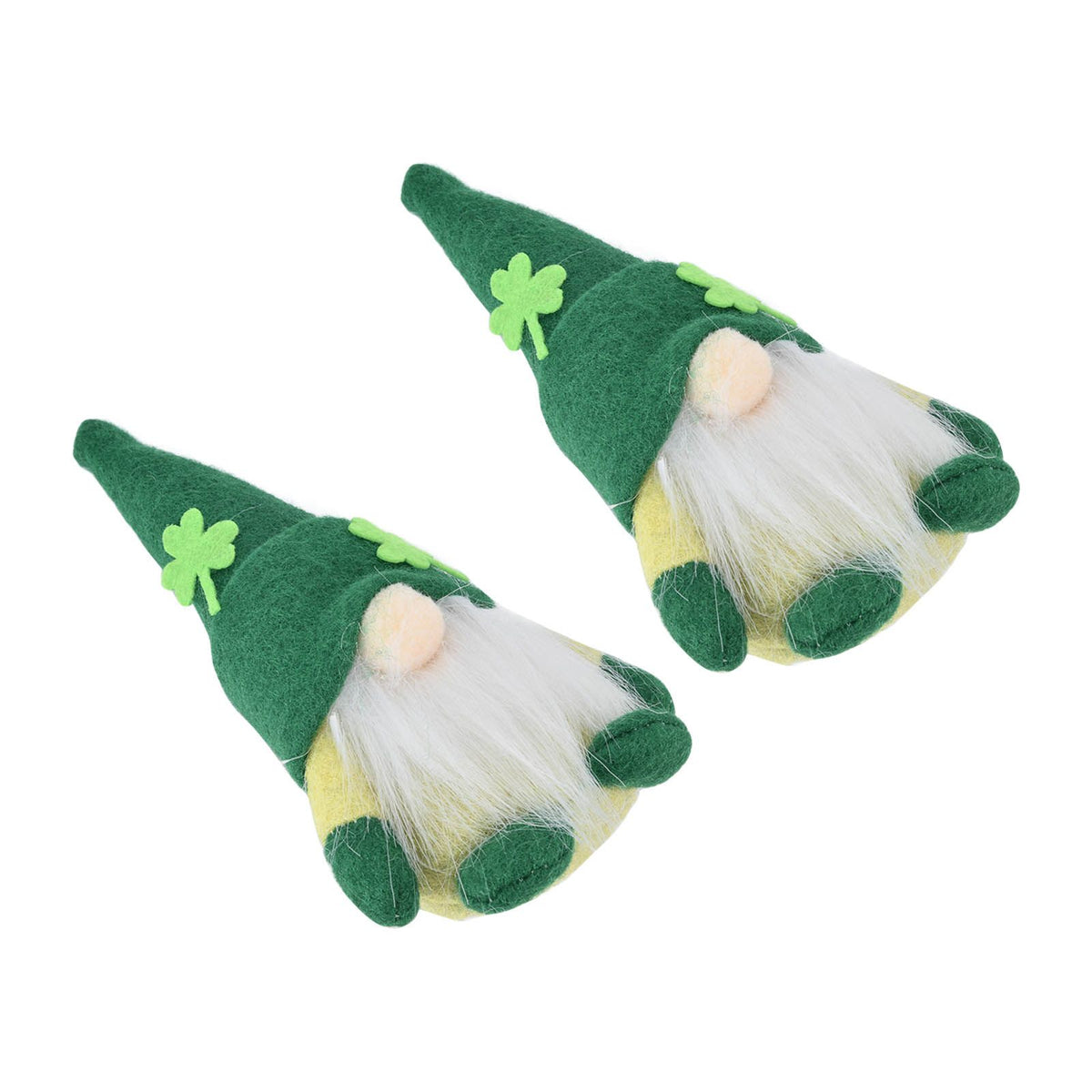2pcs Gnomes Doll Handmade Cute Faceless Green Hat St. Patrick's Day Ornament Plush Dwarf Doll for Sofa Dining Table(Men's Style )
