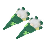 2pcs Gnomes Doll Handmade Cute Faceless Green Hat St. Patrick's Day Ornament Plush Dwarf Doll for Sofa Dining Table(Men's Style ) - Extra Image