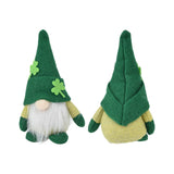 2pcs Gnomes Doll Handmade Cute Faceless Green Hat St. Patrick's Day Ornament Plush Dwarf Doll for Sofa Dining Table(Men's Style )