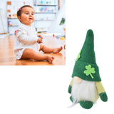 2pcs Gnomes Doll Handmade Cute Faceless Green Hat St. Patrick's Day Ornament Plush Dwarf Doll for Sofa Dining Table(Men's Style )