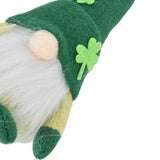 2pcs Gnomes Doll Handmade Cute Faceless Green Hat St. Patrick's Day Ornament Plush Dwarf Doll for Sofa Dining Table(Men's Style )