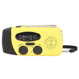 Hand Crank Solar Radio Multifunctional Emergency Radio LED Radio with Flashlight for Outdoor CampingYellow Japanese