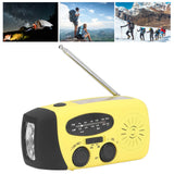 Hand Crank Solar Radio Multifunctional Emergency Radio LED Radio with Flashlight for Outdoor CampingYellow Japanese