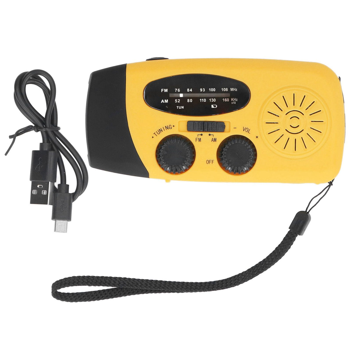 Hand Crank Solar Radio Multifunctional Emergency Radio LED Radio with Flashlight for Outdoor CampingOrange Japanese
