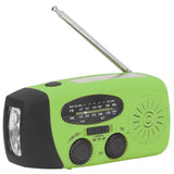 Hand Crank Solar Radio Multifunctional Emergency Radio LED Radio with Flashlight for Outdoor CampingGreen America