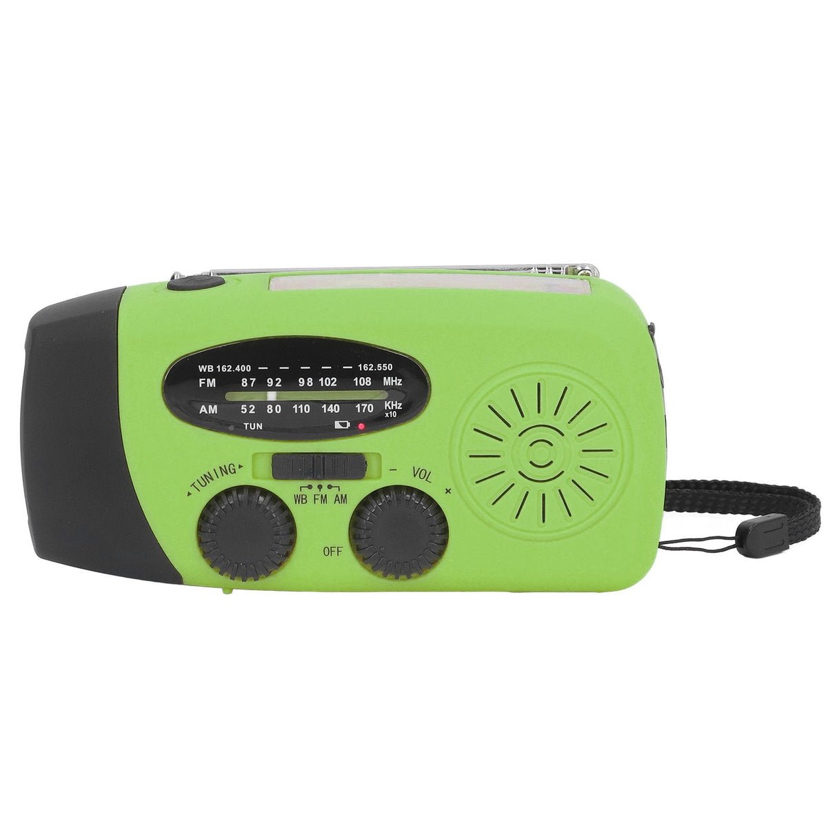 Hand Crank Solar Radio Multifunctional Emergency Radio LED Radio with Flashlight for Outdoor CampingGreen America