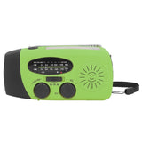 Hand Crank Solar Radio Multifunctional Emergency Radio LED Radio with Flashlight for Outdoor CampingGreen America