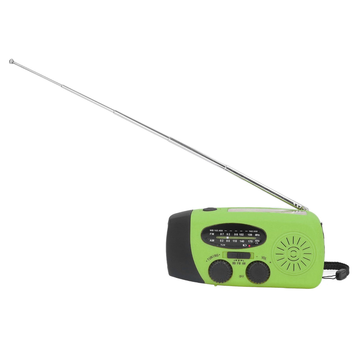 Hand Crank Solar Radio Multifunctional Emergency Radio LED Radio with Flashlight for Outdoor CampingGreen America