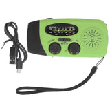 Hand Crank Solar Radio Multifunctional Emergency Radio LED Radio with Flashlight for Outdoor CampingGreen America