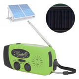 Hand Crank Solar Radio Multifunctional Emergency Radio LED Radio with Flashlight for Outdoor CampingGreen America