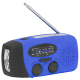 Hand Crank Solar Radio Multifunctional Emergency Radio LED Radio with Flashlight for Outdoor CampingBlue America