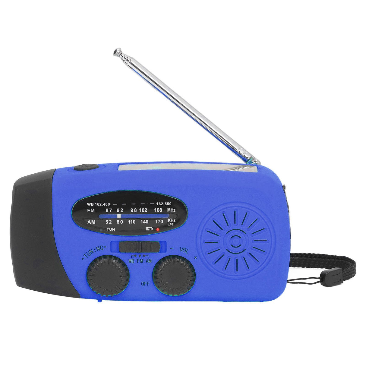 Hand Crank Solar Radio Multifunctional Emergency Radio LED Radio with Flashlight for Outdoor CampingBlue America