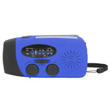 Hand Crank Solar Radio Multifunctional Emergency Radio LED Radio with Flashlight for Outdoor CampingBlue America