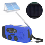 Hand Crank Solar Radio Multifunctional Emergency Radio LED Radio with Flashlight for Outdoor CampingBlue America