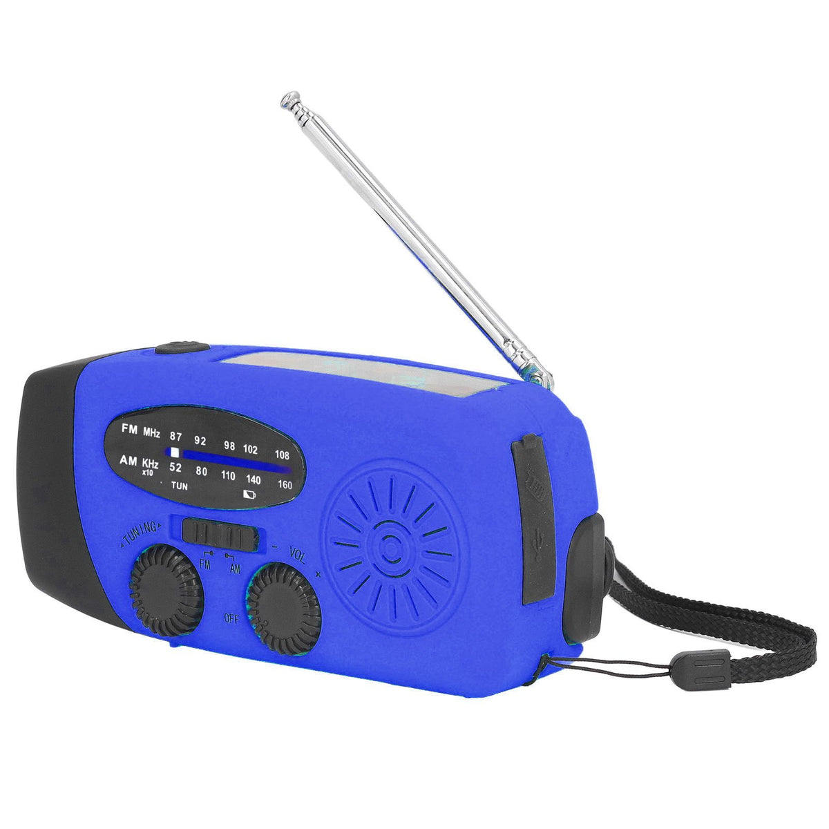 Hand Crank Solar Radio Multifunctional Emergency Radio LED Radio with Flashlight for Outdoor CampingBlue Europe