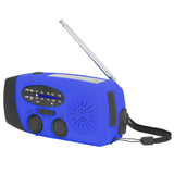 Hand Crank Solar Radio Multifunctional Emergency Radio LED Radio with Flashlight for Outdoor CampingBlue Europe - Front View