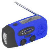 Hand Crank Solar Radio Multifunctional Emergency Radio LED Radio with Flashlight for Outdoor CampingBlue Europe