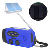 Hand Crank Solar Radio Multifunctional Emergency Radio LED Radio with Flashlight for Outdoor CampingBlue Europe