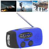 Hand Crank Solar Radio Multifunctional Emergency Radio LED Radio with Flashlight for Outdoor CampingBlue Europe