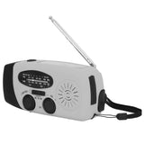 Hand Crank Solar Radio Multifunctional Emergency Radio LED Radio with Flashlight for Outdoor CampingSilver Gray America