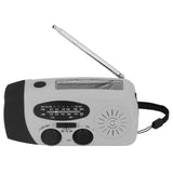 Hand Crank Solar Radio Multifunctional Emergency Radio LED Radio with Flashlight for Outdoor CampingSilver Gray America