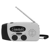 Hand Crank Solar Radio Multifunctional Emergency Radio LED Radio with Flashlight for Outdoor CampingSilver Gray America - Close-Up Angle