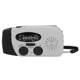 Hand Crank Solar Radio Multifunctional Emergency Radio LED Radio with Flashlight for Outdoor CampingSilver Gray America