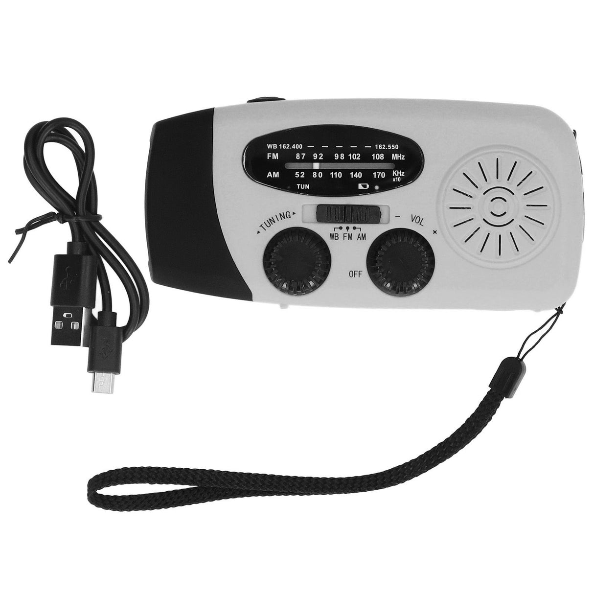 Hand Crank Solar Radio Multifunctional Emergency Radio LED Radio with Flashlight for Outdoor CampingSilver Gray America