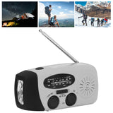 Hand Crank Solar Radio Multifunctional Emergency Radio LED Radio with Flashlight for Outdoor CampingSilver Gray America - Extra Image