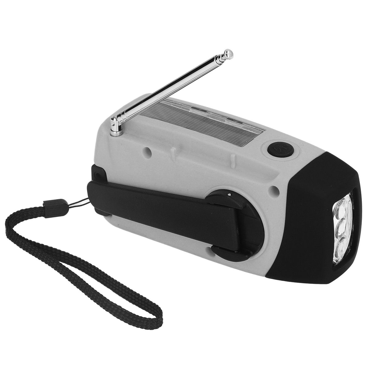 Hand Crank Solar Radio Multifunctional Emergency Radio LED Radio with Flashlight for Outdoor CampingSilver Gray America