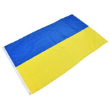 Ukrainian Flag Polyester Pongee Vivid Color UV Fade Resistant Digital Printing Ukraine Flag - Rear View