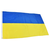 Ukrainian Flag Polyester Pongee Vivid Color UV Fade Resistant Digital Printing Ukraine Flag - Close-Up Angle