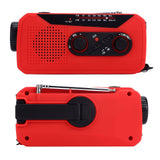 Emergency Radio Hand Power Generation Solar Radio with LED Flashlight 2000mah Charging for Camping HikingRed EU Type