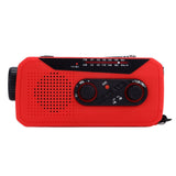 Emergency Radio Hand Power Generation Solar Radio with LED Flashlight 2000mah Charging for Camping HikingRed EU Type - Top-Down View