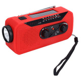 Emergency Radio Hand Power Generation Solar Radio with LED Flashlight 2000mah Charging for Camping HikingRed EU Type - Rear View