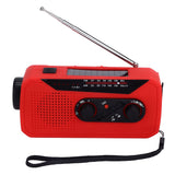 Emergency Radio Hand Power Generation Solar Radio with LED Flashlight 2000mah Charging for Camping HikingRed EU Type - Close-Up Angle