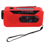 Emergency Radio Hand Power Generation Solar Radio with LED Flashlight 2000mah Charging for Camping HikingRed EU Type
