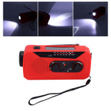 Emergency Radio Hand Power Generation Solar Radio with LED Flashlight 2000mah Charging for Camping HikingRed EU Type