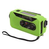 Emergency Radio Hand Power Generation Solar Radio with LED Flashlight 2000mah Charging for Camping HikingGreen US Type