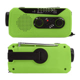 Emergency Radio Hand Power Generation Solar Radio with LED Flashlight 2000mah Charging for Camping HikingGreen US Type