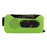 Emergency Radio Hand Power Generation Solar Radio with LED Flashlight 2000mah Charging for Camping HikingGreen US Type - 45-Degree Angle