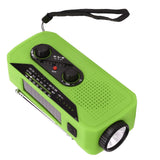 Emergency Radio Hand Power Generation Solar Radio with LED Flashlight 2000mah Charging for Camping HikingGreen US Type