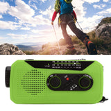 Emergency Radio Hand Power Generation Solar Radio with LED Flashlight 2000mah Charging for Camping HikingGreen US Type