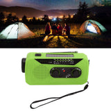 Emergency Radio Hand Power Generation Solar Radio with LED Flashlight 2000mah Charging for Camping HikingGreen US Type